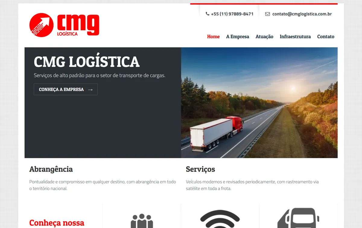 Site da CMG Logística